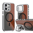 For iPhone 16 Pro Max MagSafe Gradient Color Lens Film Phone Case with Lens Fold Holder(Black) - iPhone 16 Pro Max Cases by PMC TechLife | Online Shopping South Africa | PMC TechLife | Buy Now Pay Later Mobicred