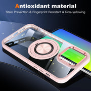 For iPhone 16 Pro Magnetic Rotating Ring Holder Phone Case(Pink)