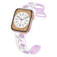 For Apple Watch SE 40mm Two-color Rose Engraved Silicone Watch Band(White Purple) - free shipping - PMc TechLife - Order now!