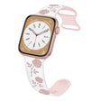For Apple Watch SE 44mm Two-color Rose Engraved Silicone Watch Band(White Pink) - free shipping - PMc TechLife - Order now!