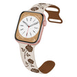 For Apple Watch SE 44mm Two-color Rose Engraved Silicone Watch Band(Starlight Caramel) - free shipping - PMc TechLife - Order now!