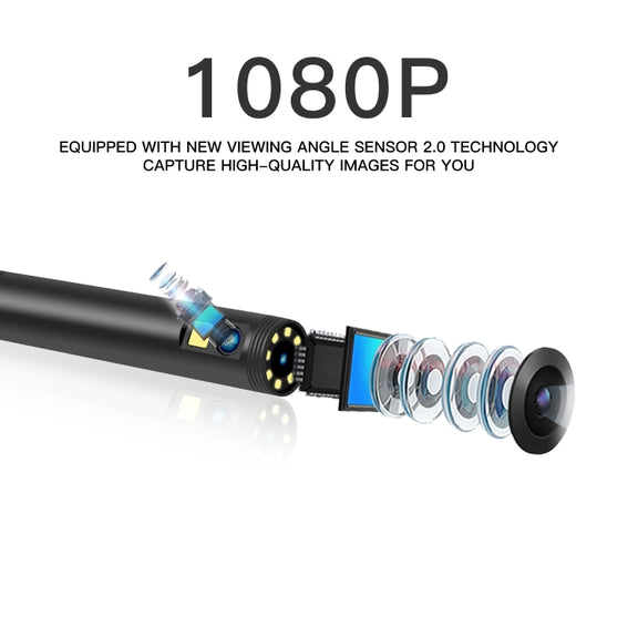 F280 1080P IP68 Water-resistant Dual Camera WiFi Digital Endoscope, Length:3m Snake Tube(Black)