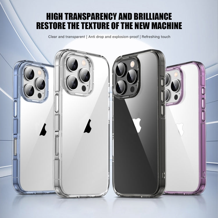 For iPhone 16 Pro Max PC Hybrid TPU Full Coverage Shockproof Phone Case(Transparent)