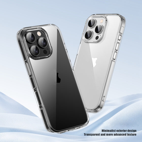 For iPhone 16 Pro Max PC Hybrid TPU Full Coverage Shockproof Phone Case(Transparent)