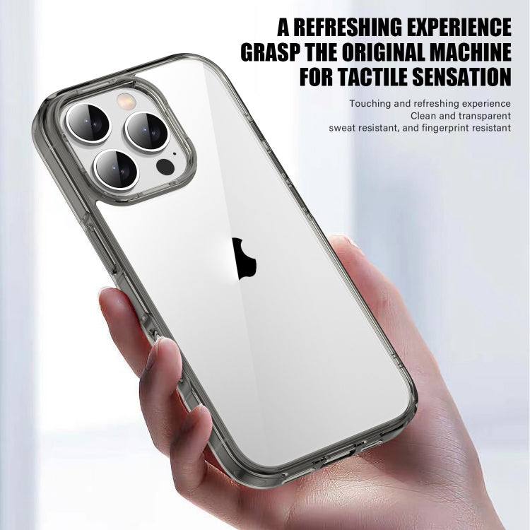 For iPhone 16 Pro PC Hybrid TPU Full Coverage Shockproof Phone Case(Transparent Blue)