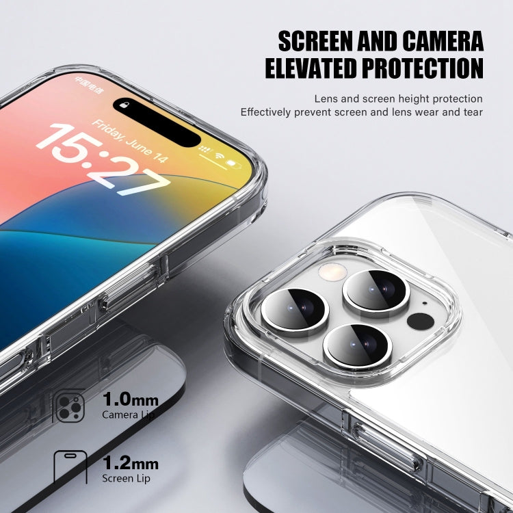 For iPhone 16 PC Hybrid TPU Full Coverage Shockproof Phone Case(Transparent)