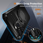 For iPhone 16 Pro Rotating Magnetic Holder Phone Case(Black)
