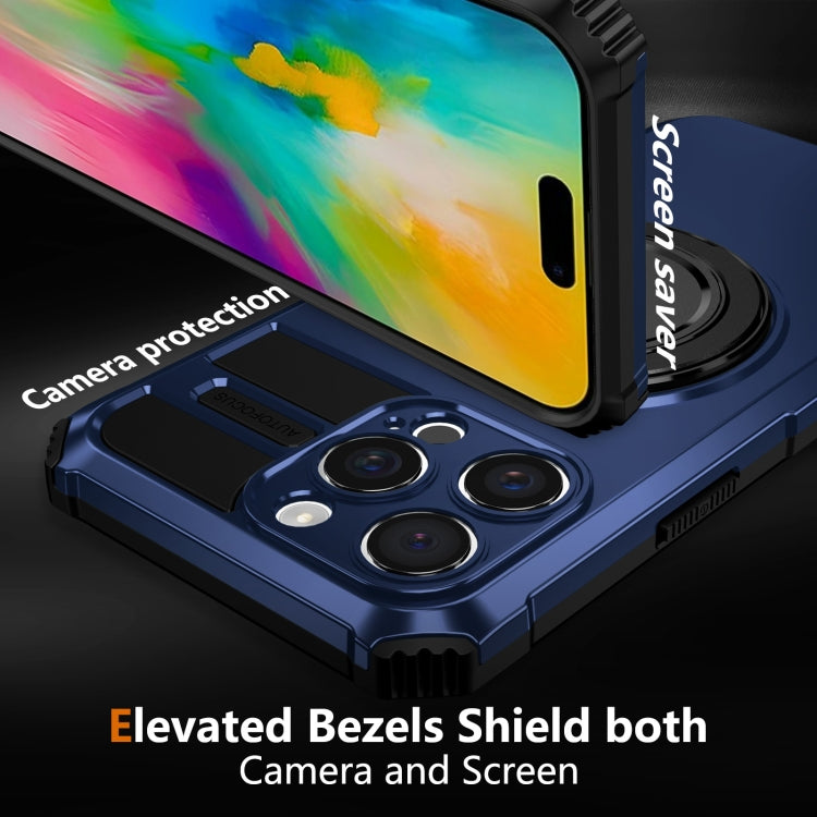 For iPhone 16 Pro Max Rotating Magnetic Holder Phone Case(Royal Blue)