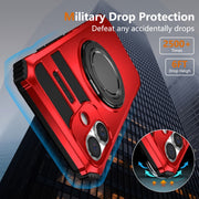For iPhone 16 Rotating Magnetic Holder Phone Case(Red)