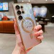 For Samsung Galaxy S25 Ultra 5G Dual-Love Feather Gradient Glitter MagSafe TPU Phone Case(Gold) - Galaxy S25 Ultra 5G Cases by PMC Jewellery | Online Shopping South Africa | PMC Jewellery | Buy Now Pay Later Mobicred