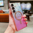 For Samsung Galaxy S25+ 5G Dual-Love Feather Gradient Glitter MagSafe TPU Phone Case(Pink) - Galaxy S25+ 5G Cases by PMC Jewellery | Online Shopping South Africa | PMC Jewellery | Buy Now Pay Later Mobicred