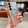 For Samsung Galaxy S25+ 5G Dual-Love Feather Gradient Glitter MagSafe TPU Phone Case(Gold) - Galaxy S25+ 5G Cases by PMC Jewellery | Online Shopping South Africa | PMC Jewellery | Buy Now Pay Later Mobicred