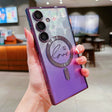 For Samsung Galaxy S25+ 5G Dual-Love Feather Gradient Glitter MagSafe TPU Phone Case(Purple) - Galaxy S25+ 5G Cases by PMC Jewellery | Online Shopping South Africa | PMC Jewellery | Buy Now Pay Later Mobicred