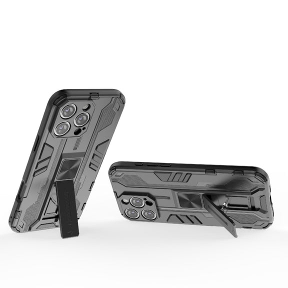 For iPhone 16 Pro Max Supersonic PC + TPU Holder Phone Case(Black)