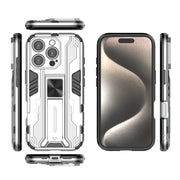 For iPhone 16 Pro Supersonic PC + TPU Holder Phone Case(White)