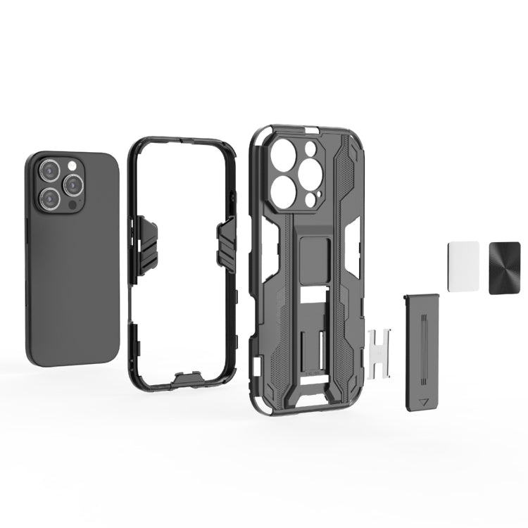 For iPhone 16 Pro Supersonic PC + TPU Holder Phone Case(White)