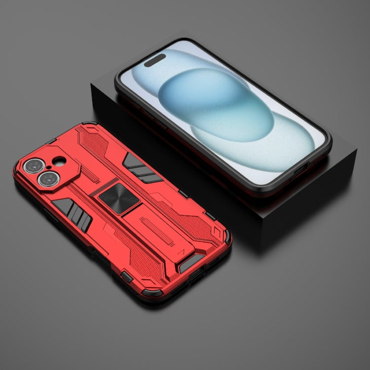 For iPhone 16 Plus Supersonic PC + TPU Holder Phone Case(Red)