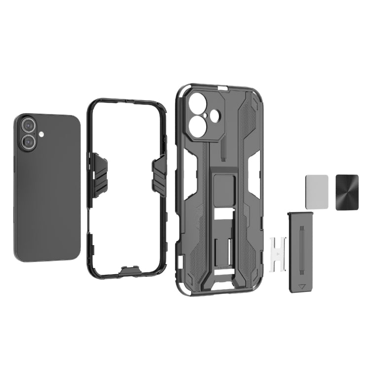 For iPhone 16 Plus Supersonic PC + TPU Holder Phone Case(Red)