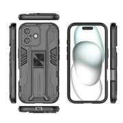 For iPhone 16 Supersonic PC + TPU Holder Phone Case(Black)