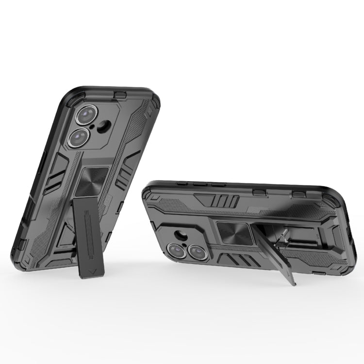 For iPhone 16 Supersonic PC + TPU Holder Phone Case(Black)