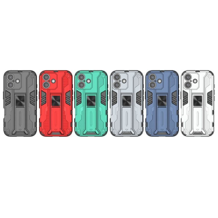 For iPhone 16 Supersonic PC + TPU Holder Phone Case(Black)
