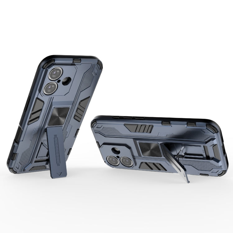 For iPhone 16 Supersonic PC + TPU Holder Phone Case(Grey)