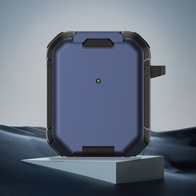 For AirPods 2 / 1 Phone Holder Design Earbuds Box Protective Case(Dark Blue)