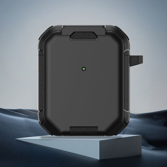 For AirPods 2 / 1 Phone Holder Design Earbuds Box Protective Case(Black)