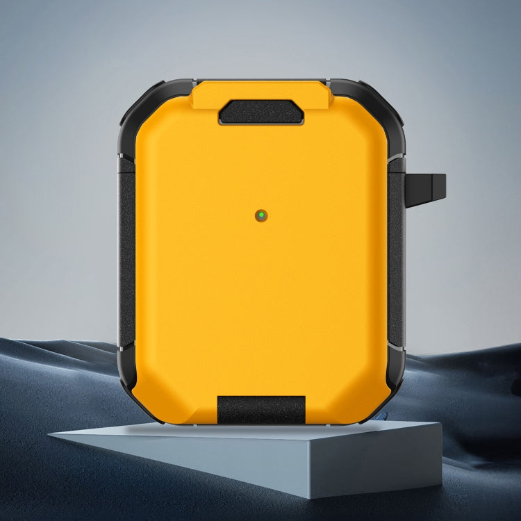 For AirPods 2 / 1 Phone Holder Design Earbuds Box Protective Case(Yellow)