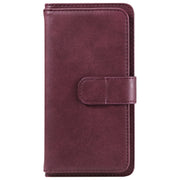 For Samsung Galaxy S25 Ultra 5G Multi-Function Wallet 10 Card Slots Leather Phone Case(Claret)