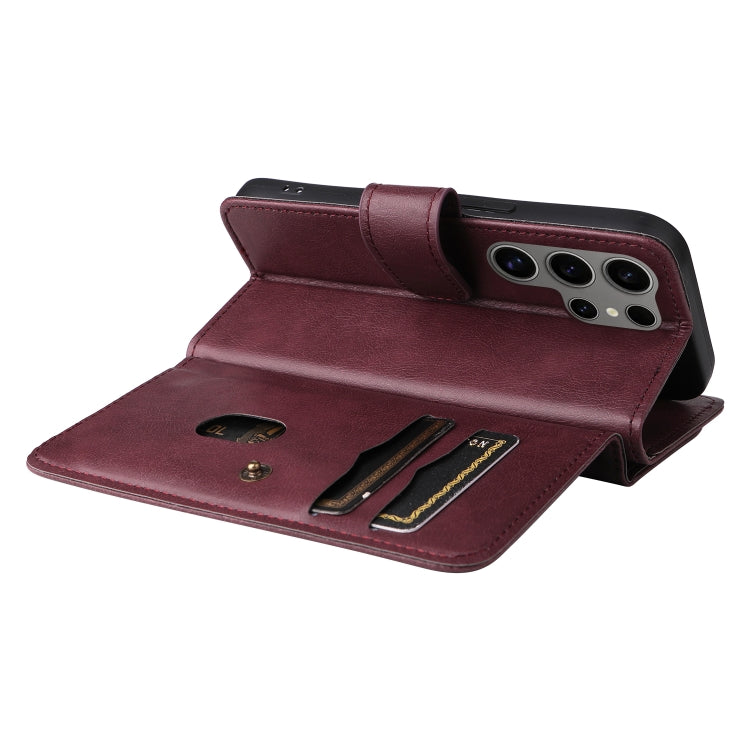For Samsung Galaxy S25 Ultra 5G Multi-Function Wallet 10 Card Slots Leather Phone Case(Claret)