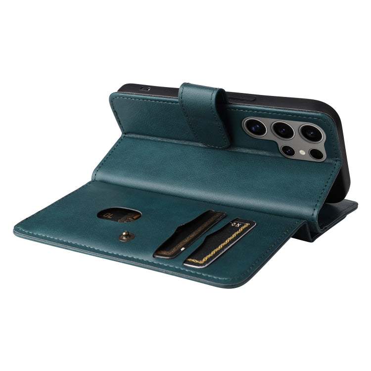 For Samsung Galaxy S25 Ultra 5G Multi-Function Wallet 10 Card Slots Leather Phone Case(Dark Green)