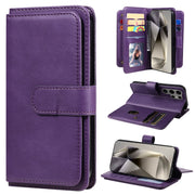For Samsung Galaxy S25 Ultra 5G Multi-Function Wallet 10 Card Slots Leather Phone Case(Violet)