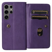 For Samsung Galaxy S25 Ultra 5G Multi-Function Wallet 10 Card Slots Leather Phone Case(Violet)
