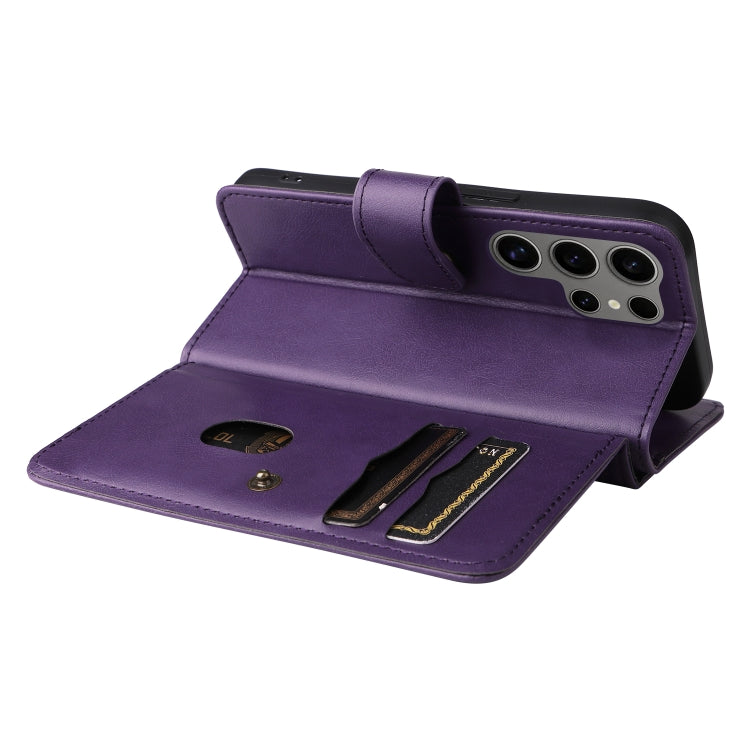 For Samsung Galaxy S25 Ultra 5G Multi-Function Wallet 10 Card Slots Leather Phone Case(Violet)