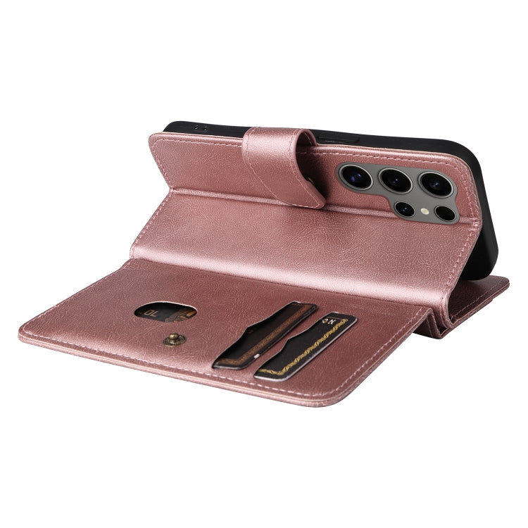For Samsung Galaxy S25 Ultra 5G Multi-Function Wallet 10 Card Slots Leather Phone Case(Rose Gold)