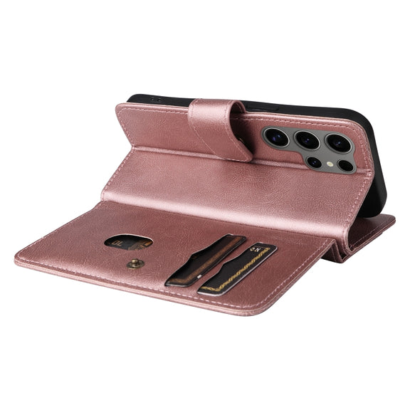 For Samsung Galaxy S25 Ultra 5G Multi-Function Wallet 10 Card Slots Leather Phone Case(Rose Gold)