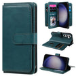 For Samsung Galaxy S25 / S24 5G Multi-Function Wallet 10 Card Slots Leather Phone Case(Dark Green) - Galaxy S25 5G Cases by PMC Jewellery | Online Shopping South Africa | PMC Jewellery | Buy Now Pay Later Mobicred