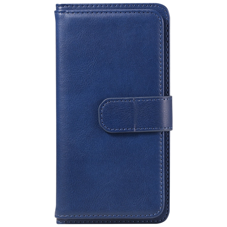 For Samsung Galaxy S25 / S24 5G Multi-Function Wallet 10 Card Slots Leather Phone Case(Dark Blue)