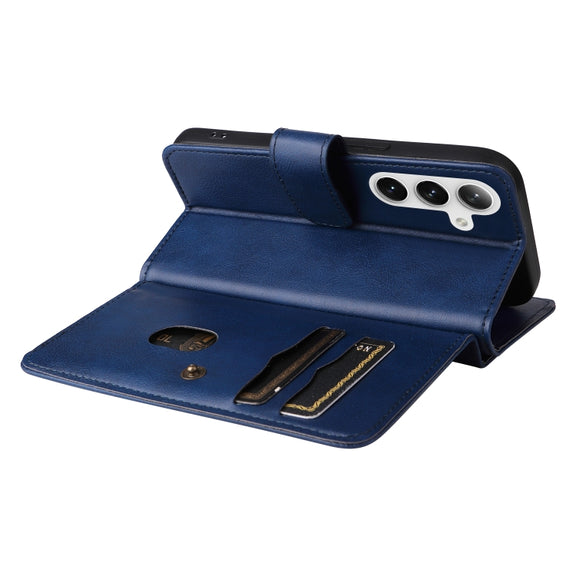 For Samsung Galaxy S25 / S24 5G Multi-Function Wallet 10 Card Slots Leather Phone Case(Dark Blue)