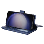 For Samsung Galaxy S25 / S24 5G Multi-Function Wallet 10 Card Slots Leather Phone Case(Dark Blue)