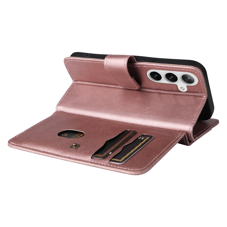 For Samsung Galaxy S25 / S24 5G Multi-Function Wallet 10 Card Slots Leather Phone Case(Rose Gold)