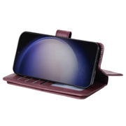 For Samsung Galaxy S25+ / S24+ 5G Multi-Function Wallet 10 Card Slots Leather Phone Case(Claret)