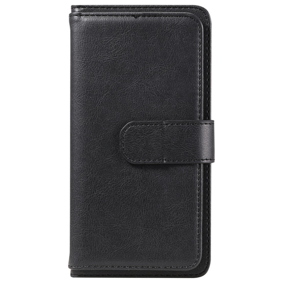 For Samsung Galaxy S25+ / S24+ 5G Multi-Function Wallet 10 Card Slots Leather Phone Case(Black)