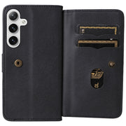 For Samsung Galaxy S25+ / S24+ 5G Multi-Function Wallet 10 Card Slots Leather Phone Case(Black)