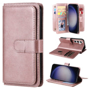 For Samsung Galaxy S25+ / S24+ 5G Multi-Function Wallet 10 Card Slots Leather Phone Case(Rose Gold)