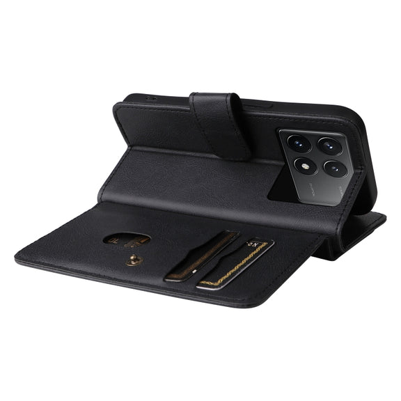 For Redmi K70 Multi-Function Wallet 10 Card Slots Leather Phone Case(Black)