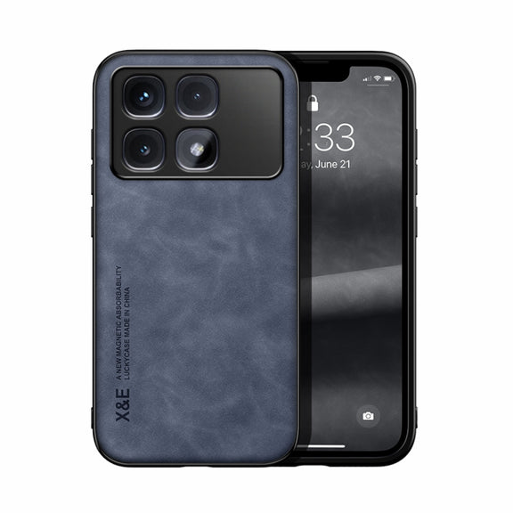 For Redmi K70 Ultra Skin Feel Magnetic Leather Back Phone Case(Blue)