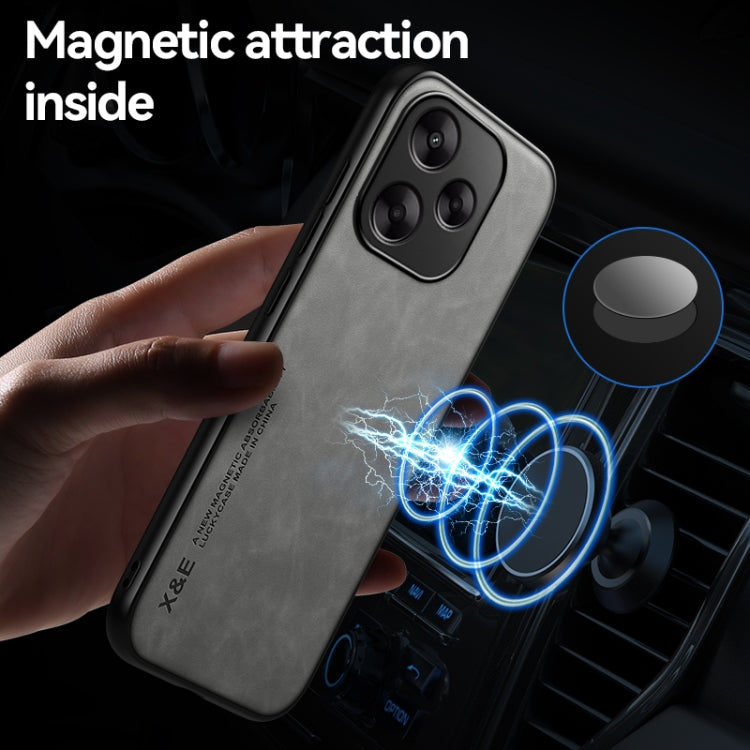 For Redmi K70 Ultra Skin Feel Magnetic Leather Back Phone Case(Light Grey)