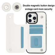For iPhone 16 Pro Max Double Buckle Rhombic PU Leather Phone Case(White)